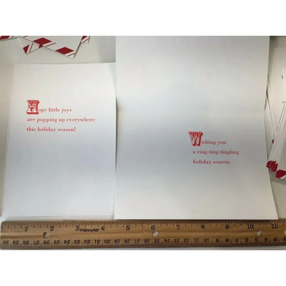American Greetings Christmas Cards with Envelopes Jingle Bells Oh What Fun 5x7